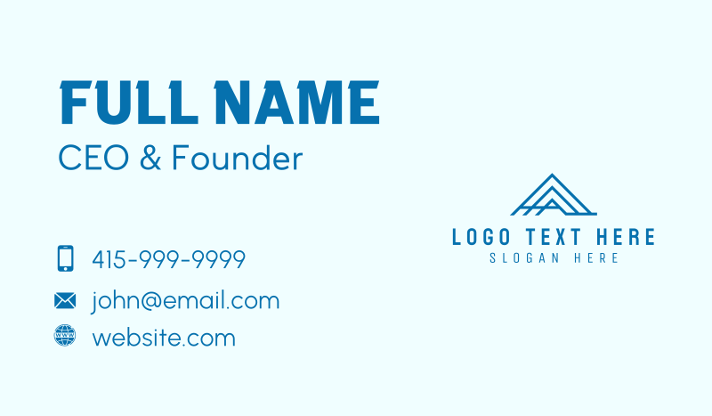 Blue Professional Letter A Business Card